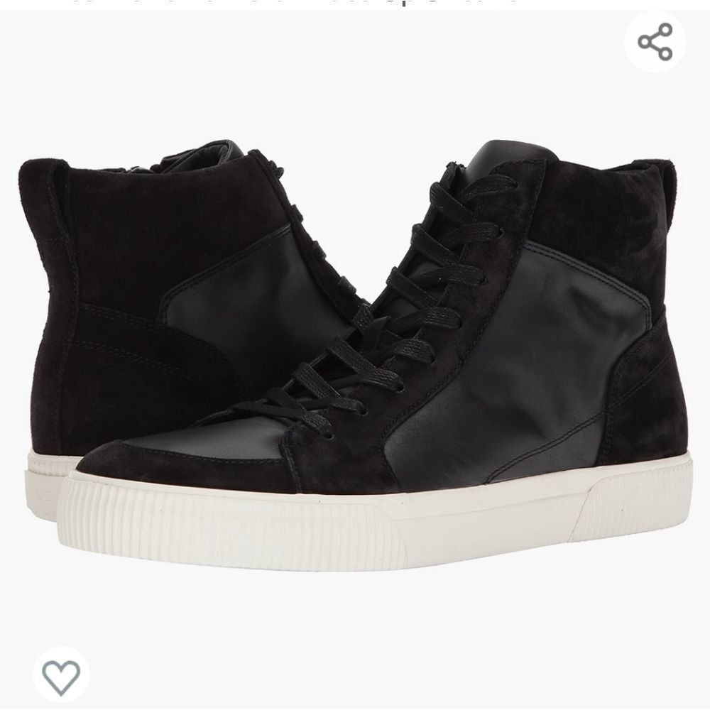 Vince Black High-Top Sneakers with White Sole